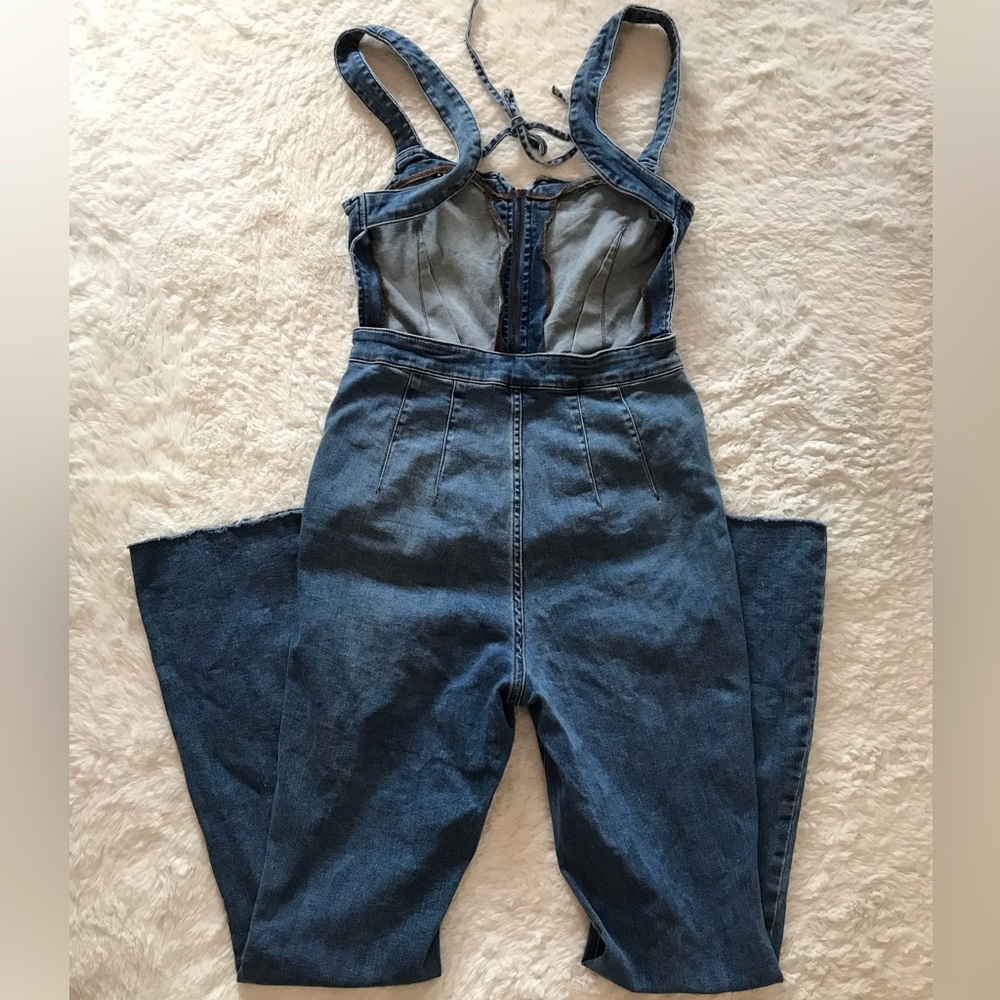 We The Free Indigo Denim Jumpsuit with Front Zipper - Picture 2 of 4